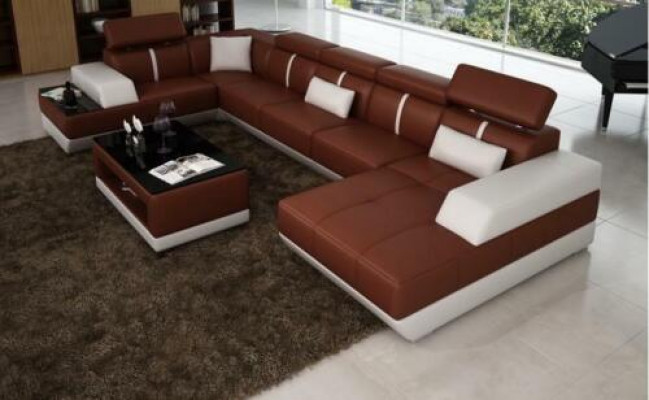 Design Living landscape U-shape big Ecksofa Sofa Couch Polsterung xxl Suite
