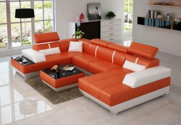 Design Living landscape U-shape big Ecksofa Sofa Couch Polsterung xxl Suite