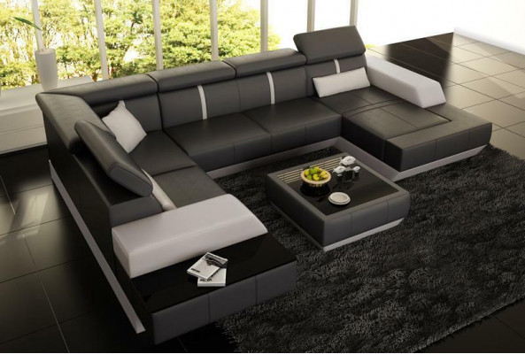 Design Living landscape U-shape big Ecksofa Sofa Couch Polsterung xxl Suite