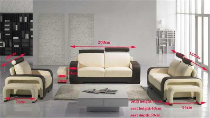 Canapé 2 places Sofa Canapé Rembourré Canapés Canapés avec tabouret Suite