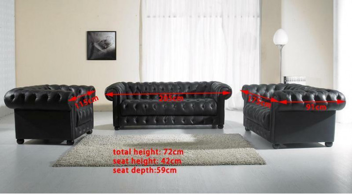 Canapé Chesterfield 2 places Tissu de recouvrement Canapés Canapés Ensemble nouveau
