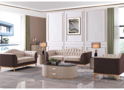 Meubles de luxe Ensemble de canapés Canapé Décoration Tapisserie 3+2+1 places + Table basse
