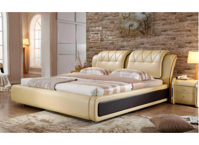 Chambre de luxe Lit Rembourrage Design Lits Doubles d'Hôtel Lit en Cuir