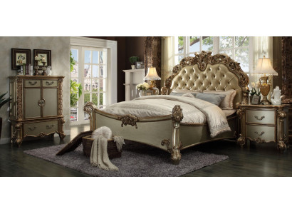 Lit 2x Table de chevet 3 pièces. Ensemble de chambre Designer Luxury Group Suite