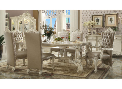 Ensemble de salle à manger Royal 7 pièces suite Table rococo-baroque avec 6 chaises.