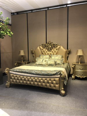 Chambre 3 pièces. Ensemble Lit 2x Table de chevet Console Lits Doubles de Luxe