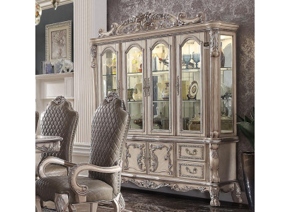 Vitrine de design classique avec vitrine en verre, vitrine d'armoire présentoir étagère baroque
