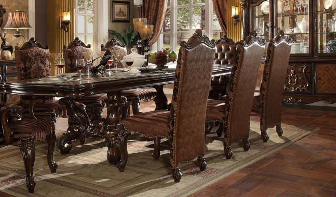 Chaises classiques Chesterfield marron x6, chaise en cuir Designer, ensemble de 6 chaises.