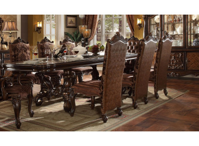 Chaises classiques Chesterfield marron x6, chaise en cuir Designer, ensemble de 6 chaises.