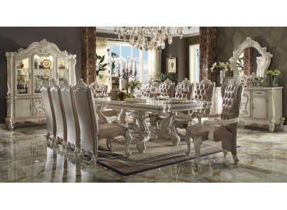 Table à manger royale + 6 chaises Salle à manger Ensemble complet e Suite 7 pièces.