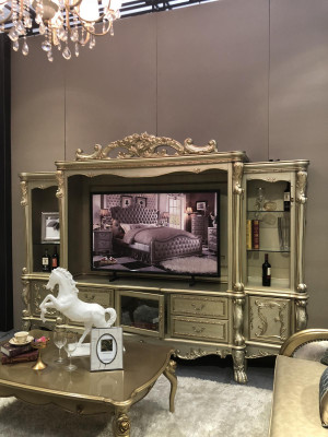 Extension du salon mur média mur télé armoire télé unité murale