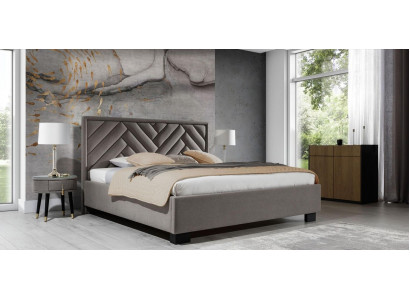 Literie Lit Mobilier Chambre Lits Taupe Marron 200x200cm Velours