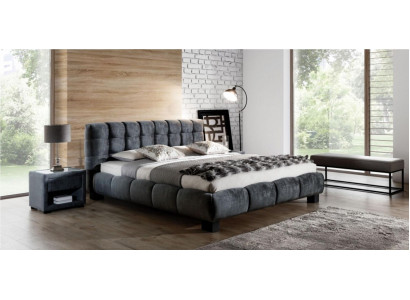 Lit Gris Chambre Mobilier Textile Design 160x200cm Lits Velours