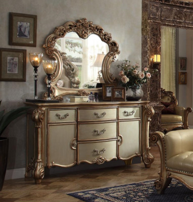 Buffet Bahut Commode Miroir Véritable Artisanat Bois Classique Baroque Rococo