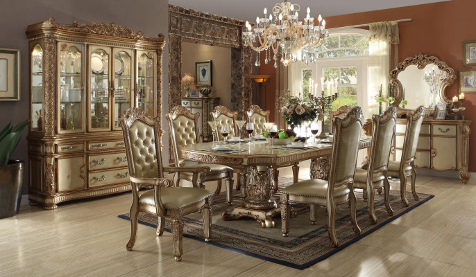 Ensemble salle à manger Chesterfield Royale Élégante table à manger avec 8 chaises Chesterfield
