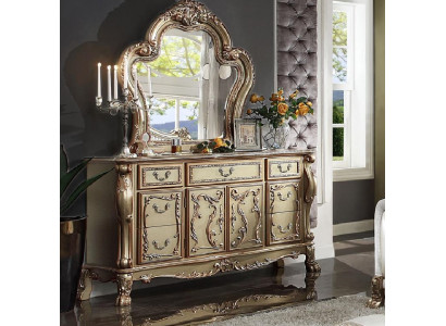 Noble Commode Buffet Commodes Armoire + Miroir Baroque Rococo Buffet en bois neuf