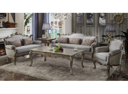 Canapé 3 places Salon Paysage de vie Canapé Canapé Suite Textile Bois Trois places
