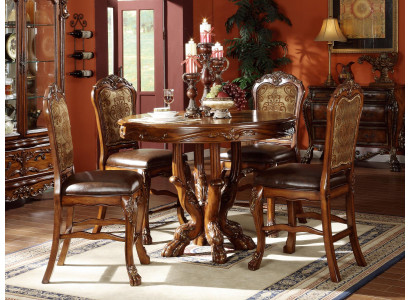 Ensemble de 4 chaises en bois massif avec siège rembourré pour salle à manger, ensemble de chaises de salle à manger.
