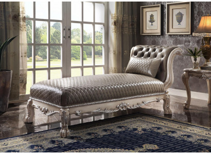 Chaise longue en cuir classique de luxe Chesterfield inclinable.