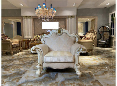 Fauteuil en textile Canapé 1 place Canapé rembourré Designs classiques Luxe Baroque