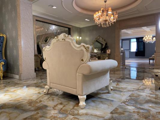Fauteuil en textile Canapé 1 place Canapé rembourré Designs classiques Luxe Baroque