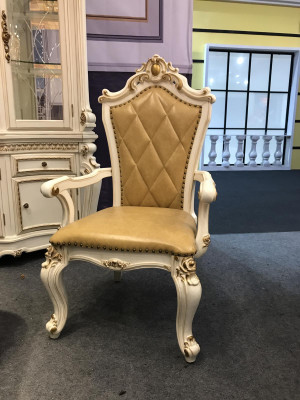 Blanc - Ensemble de salle à manger marron Grande table à manger avec des chaises en cuir