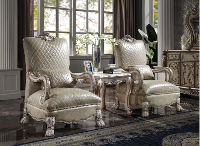 Fauteuil Hôtel Tapisserie Chaises Classique 1 Place Bois Cuir Salon Baroque