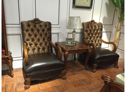 Canapé en cuir nouveau fauteuil Chesterfield Espanol diseñador silla relax tapicería tejido