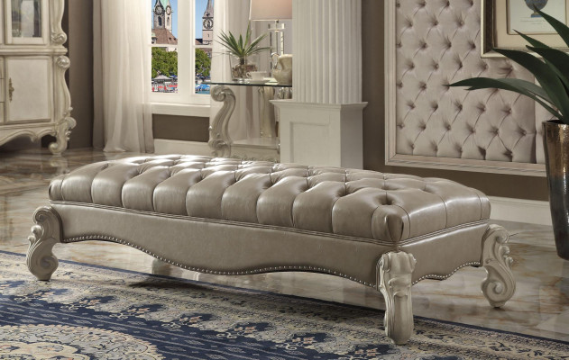 Tabouret Tabouret de chaise Longue Pouf Chesterfield Ottoman en cuir Baroque Rococo