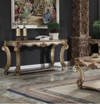 Table console baroque Buffet Meuble d'appoint Table murale Table d'entrée Classique en bois 143cm Nouveau