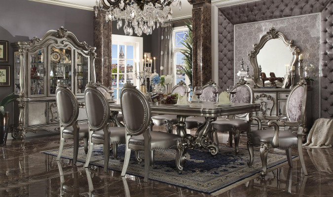 Salle à manger Ensemble Table 8x Chaise Commode Miroir Baroque neuf 11 pièces.