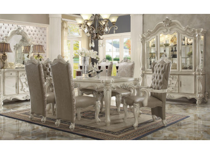 Ensemble salle à manger blanc suite design Table à manger Chaises Commode Miroir