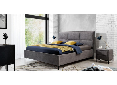 Lit Chambre Gris Mobilier en bois Textile Style Art déco classique