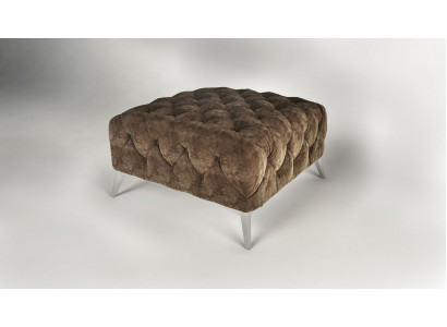 Repose-pieds Ottoman Puff Chesterfield Tabouret Tissu Design Velours