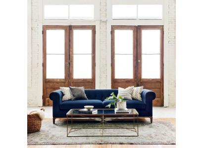 Canapé Chesterfield en cuir Tissu Canapé Housse Canapé Tissu Suite 4 places