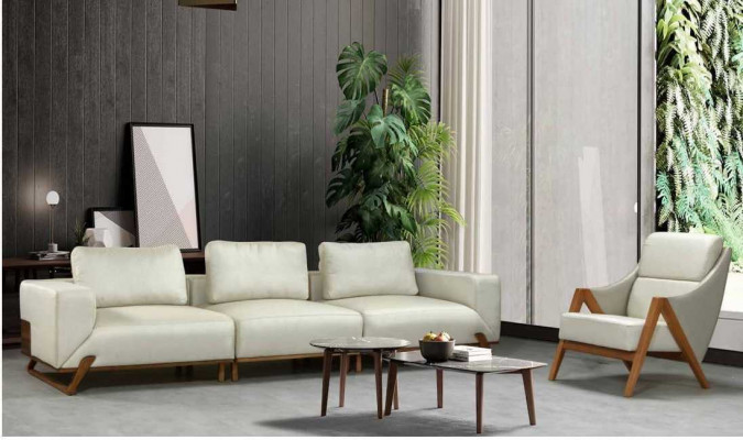 Ensemble de canapé 3+1 place 3 ensembles de fauteuils en tissu pour salon 3 pièces
