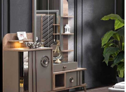 Conception Coiffeuse avec Miroir Mobilier de Luxe Chambre à Coucher 2 pièces. nouveau