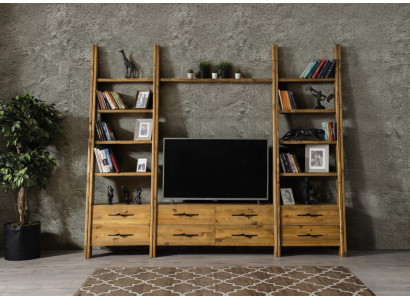 Meuble mural Meuble mural de luxe Armoire Mobilier Salon Meuble TV Buffet Bois