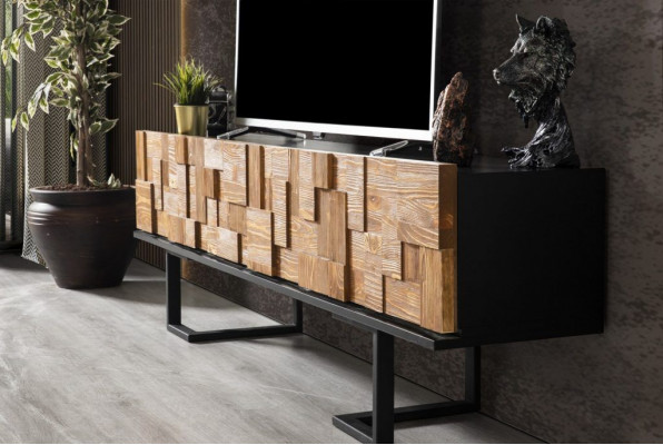 Support TV Table basse Meuble TV en bois Mobilier en bois Véritable bois Unité murale Unité murale Table basse