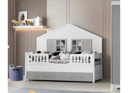 Lit d'enfant moderne couleur grise design luxueux mobilier pour les petits