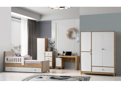 Ensemble complet de chambre d'enfants Lit 2x Armoire Table Lumineuse 4 pièces neuve.