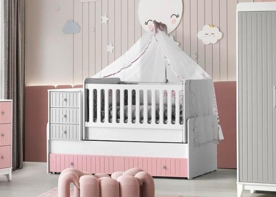 Lit pour enfants élégant pour bébé Multicolore Meuble parfait pour la chambre de vos enfants