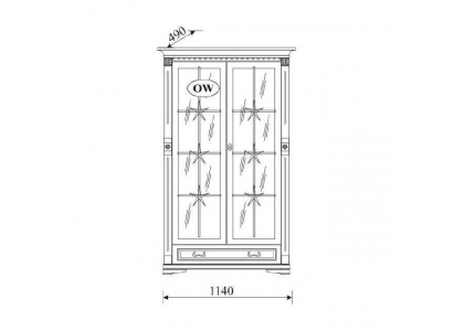 Vitrine d'exposition classique armoire vitrine armoire en verre colonial OW2A