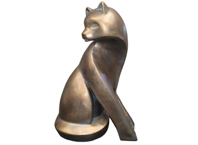 Conception de figurines statues sculpture designer statues colorées en or chat de 60 cm nouveau