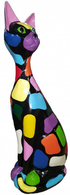Chat Statues de Décoration Moderne 95 cm Sculpture Designer Loft Sculptures Colorées