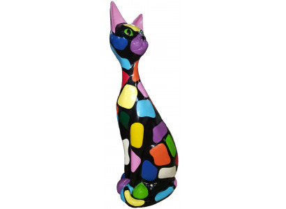 Chat Statues de Décoration Moderne 95 cm Sculpture Designer Loft Sculptures Colorées