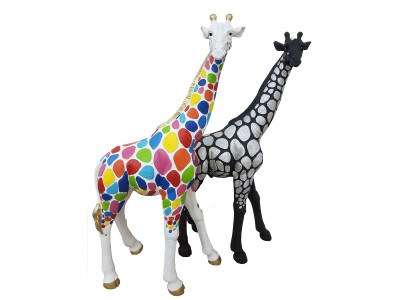 Conception de figurines Décorations modernes Statue de girafe de jardin Sculpture Sculptures
