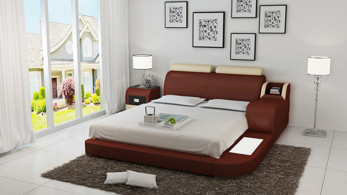 Lit design de luxe Lits de luxe en cuir Chambre moderne 140/160/180 LB8813