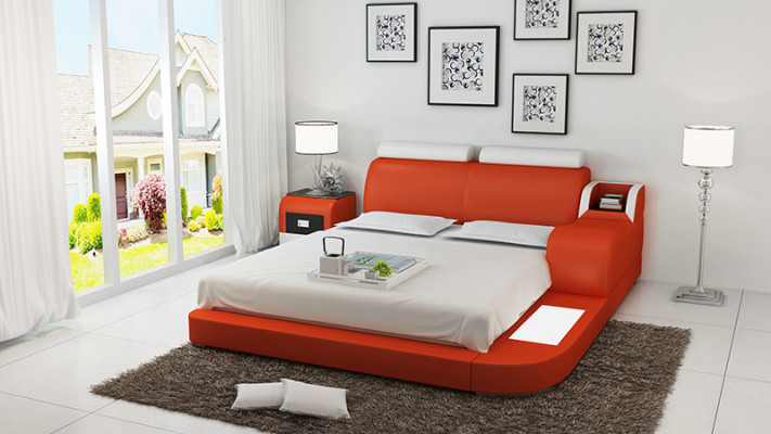 Lit design de luxe Lits de luxe en cuir Chambre moderne 140/160/180 LB8813