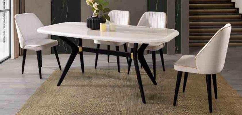 Salle à manger Ensemble Suite Siège Tapisserie d'ameublement Mobilier De salle à manger Table à manger 5pcs.